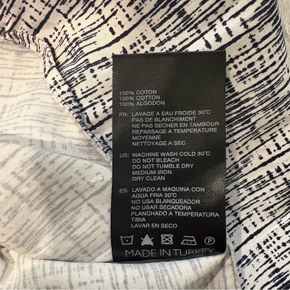 Maceoo Galileo Surge Blue Geometric Print Short Sleeve Button Down Shirt, Sz 3/M - Picture 13 of 15